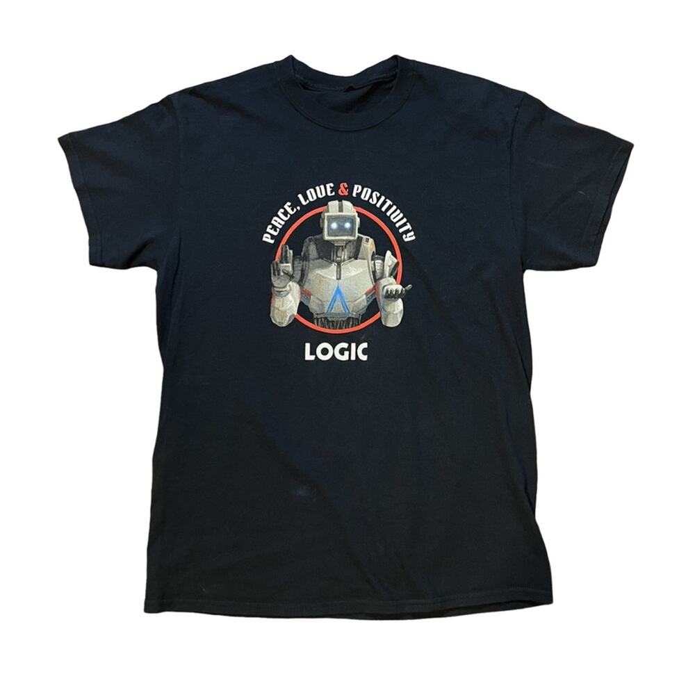 Logic T Shirt Adult No Tag. Peace Love Positivity Robot Tour